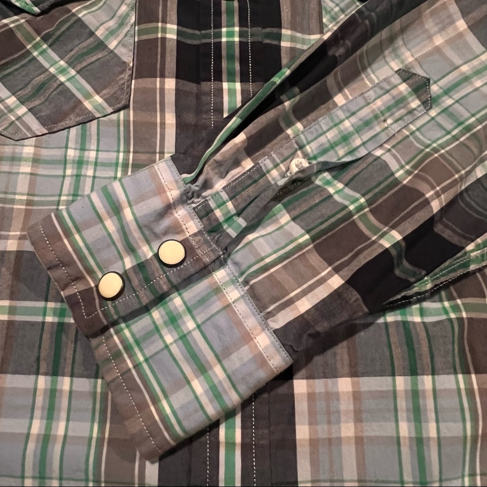 SOLD Lot of 2 American Eagle Outfitters Vintage Slim Plaid Button Down Shirts - Picture 14 of 16